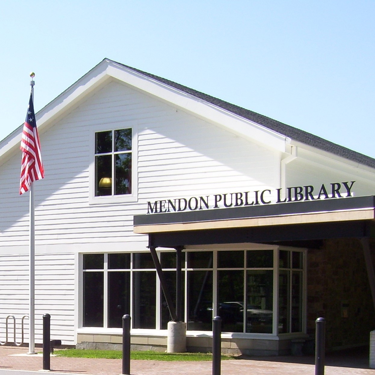 Entrance to Mendon Public Library, Honeoye Falls, NY
