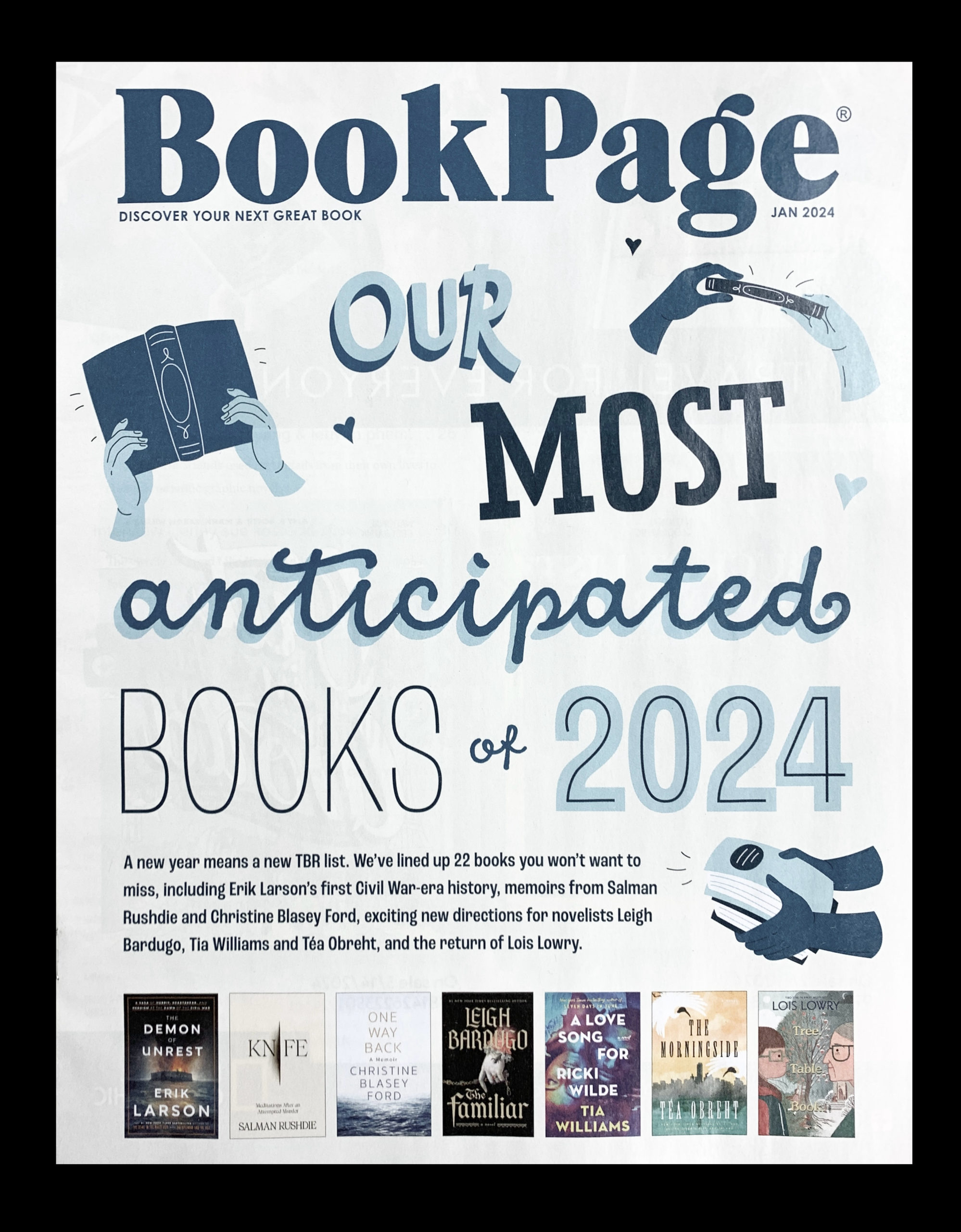 Cover of the January 2024 issue of Book Page magazine.