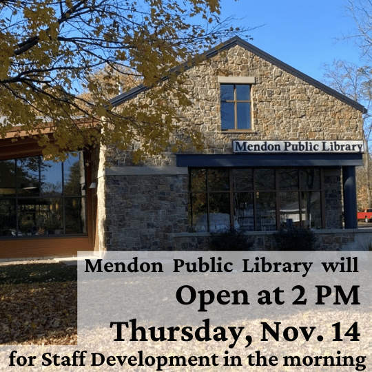 Opening Late at 2 PM Thursday, November 14