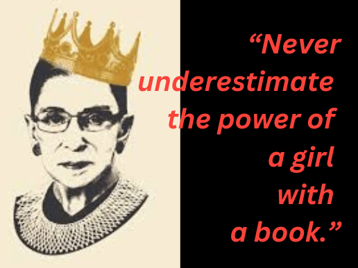 Graphic of Ruth Bader Ginsburg next to her quote.