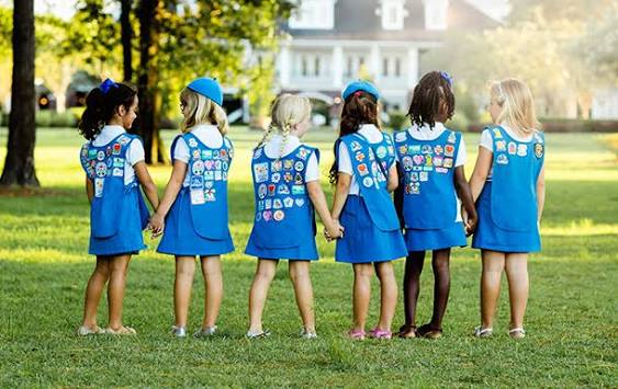 Crafting with the Girl Scouts